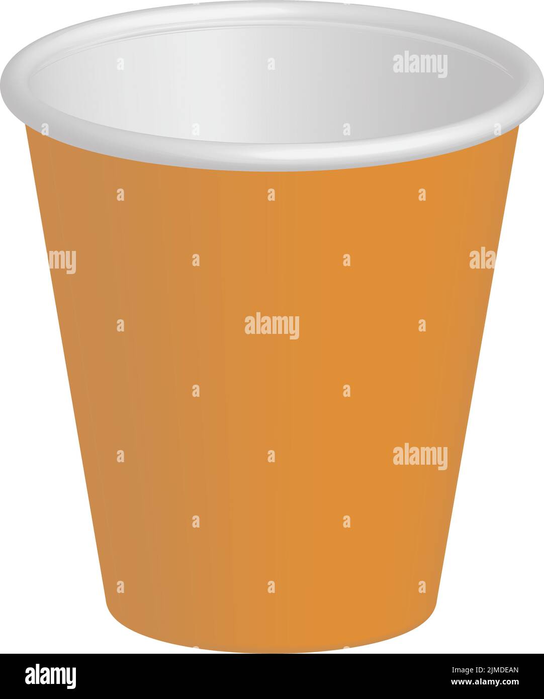 Eine leere Papiertasse mit Kaffee, isoliert auf weißem Hintergrund Stock Vektor