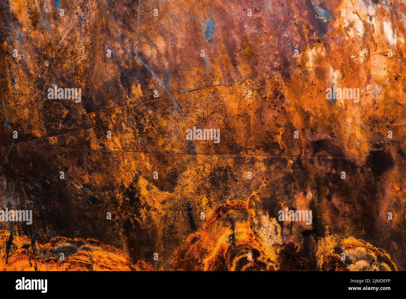 Zerkratzt rau Rusty gebeizte Oberflächenstruktur oder Hintergrund Stockfoto