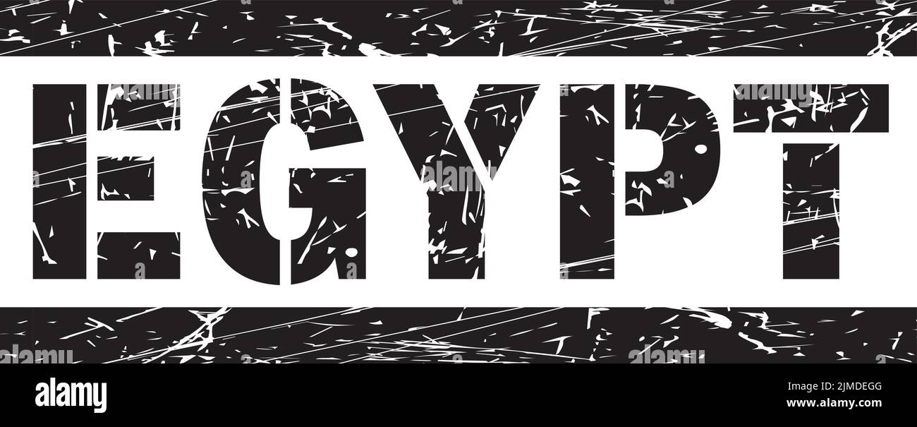 Eine Illustration des Wortes Ägypten geschrieben mit zerschmetterten schwarzen Stil Stock Vektor