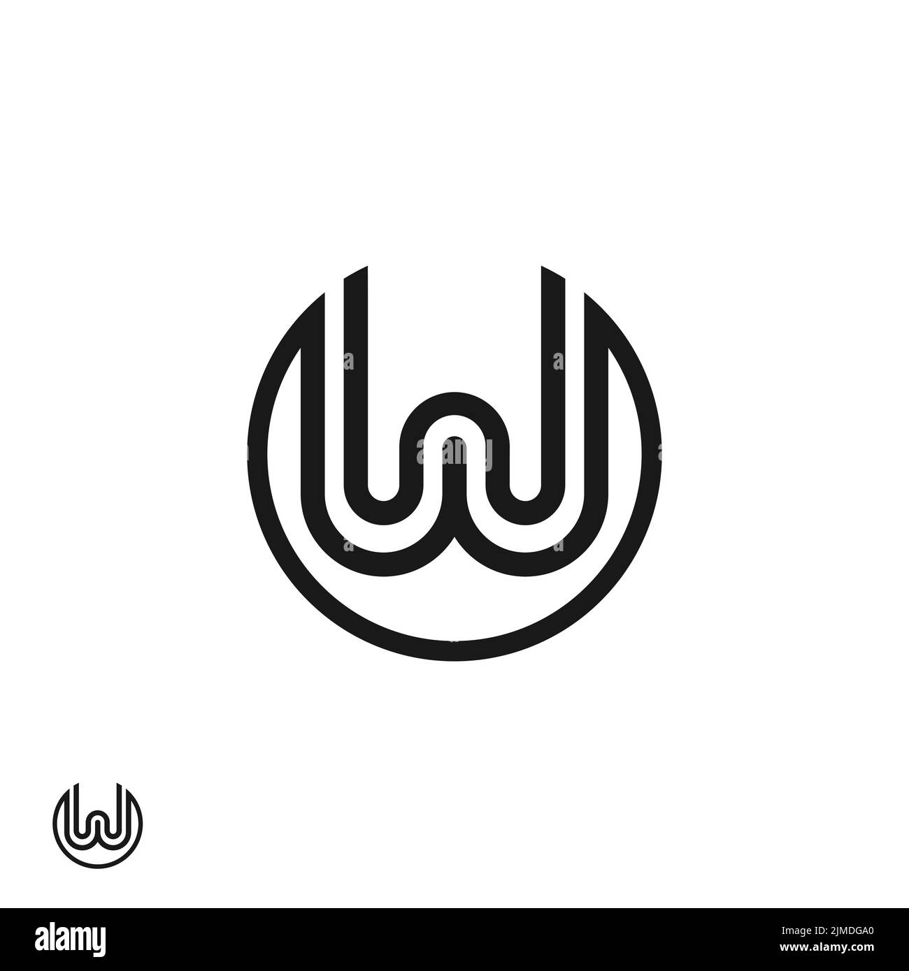 Das Vektor-W-Buchstabenlogo ist auf weißem Hintergrund isoliert. Stock Vektor