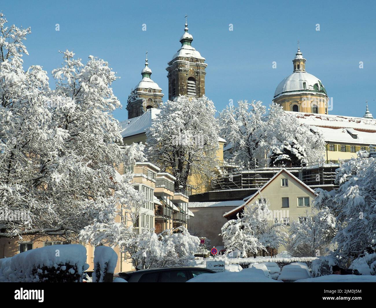 Basilika St. Martin in Weingarten (WÃ¼rtt.) mit Schnee Stockfoto