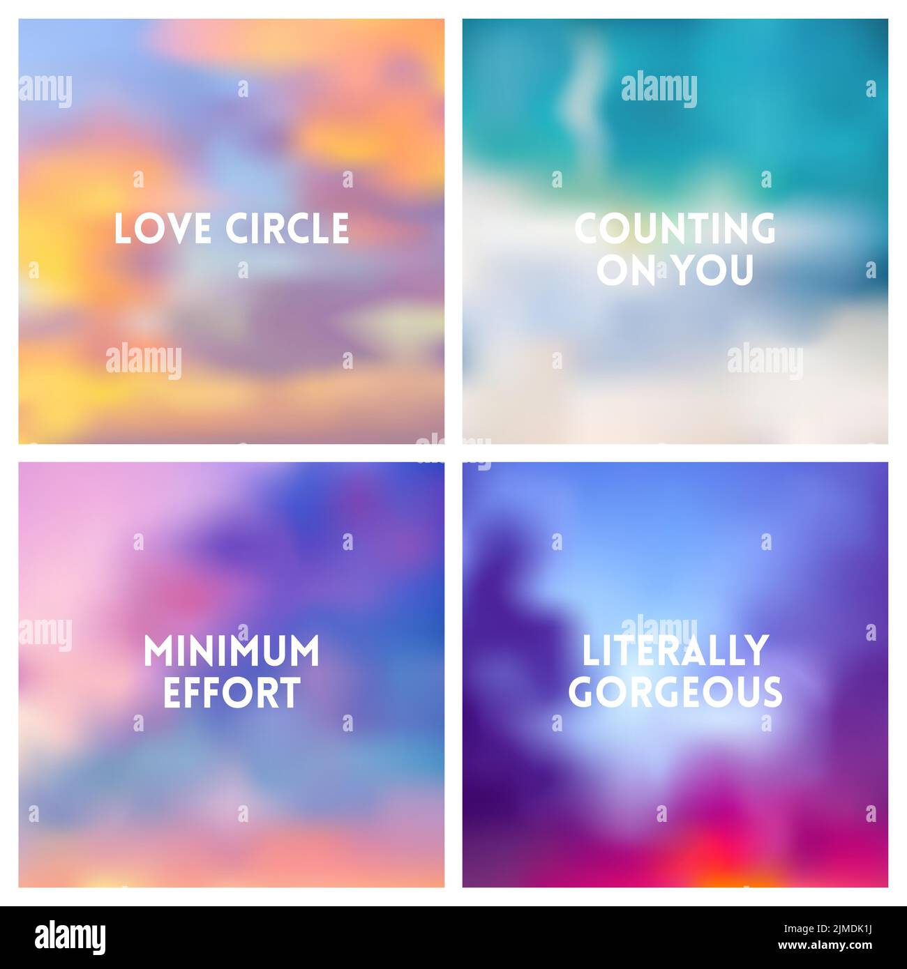 Abstract vector Bunte verschwommenen Hintergrund gesetzt. 4 Farben Stock Vektor