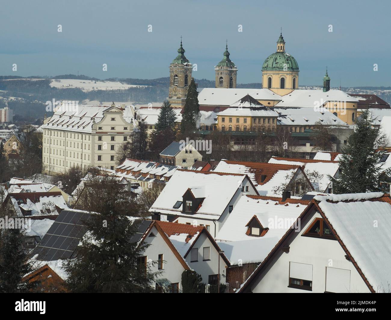 Basilika St. Martin in Weingarten (WÃ¼rtt.) mit Schnee Stockfoto