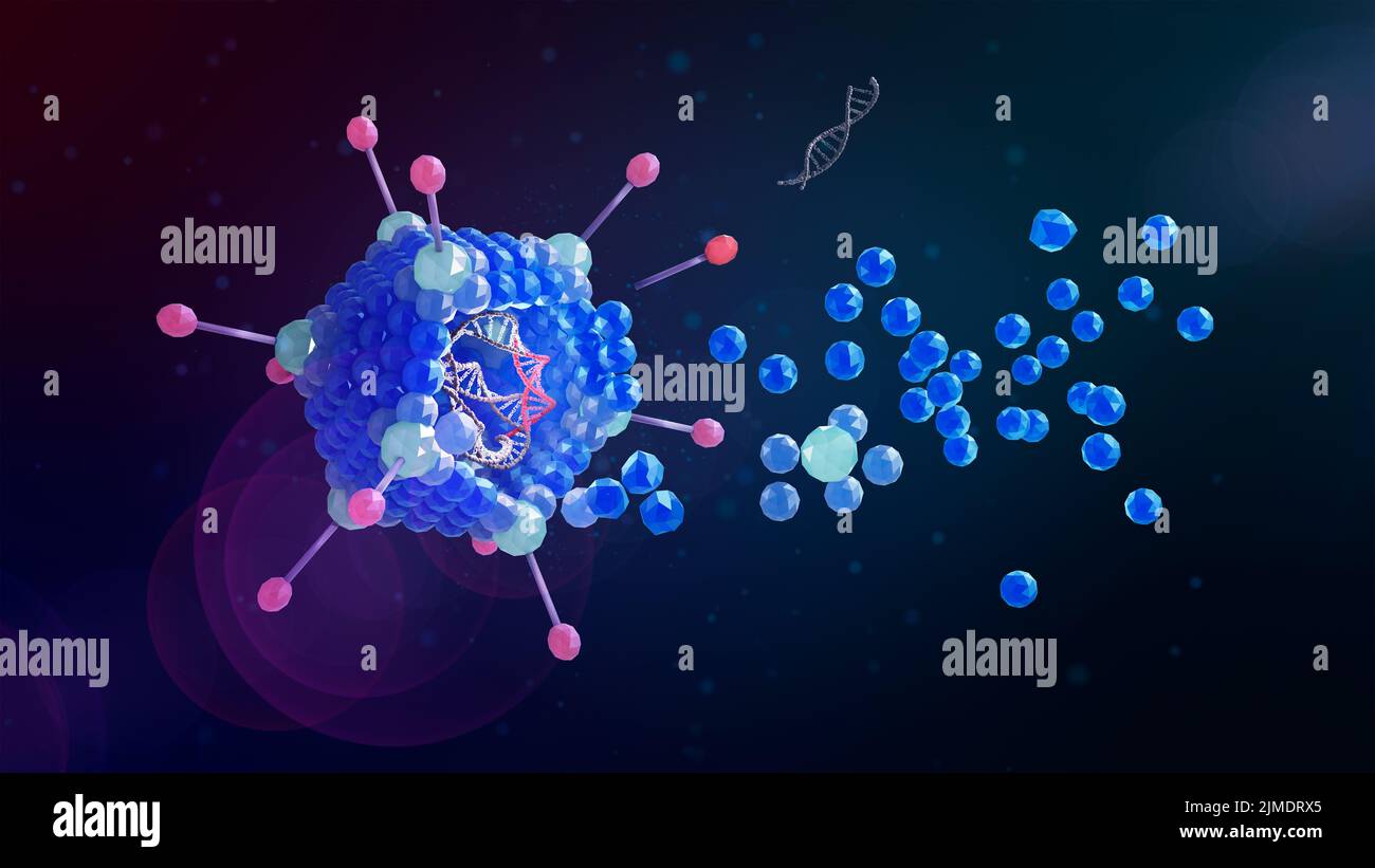 Gentechnisch verändertes Virus, konzeptuelle Illustration Stockfoto