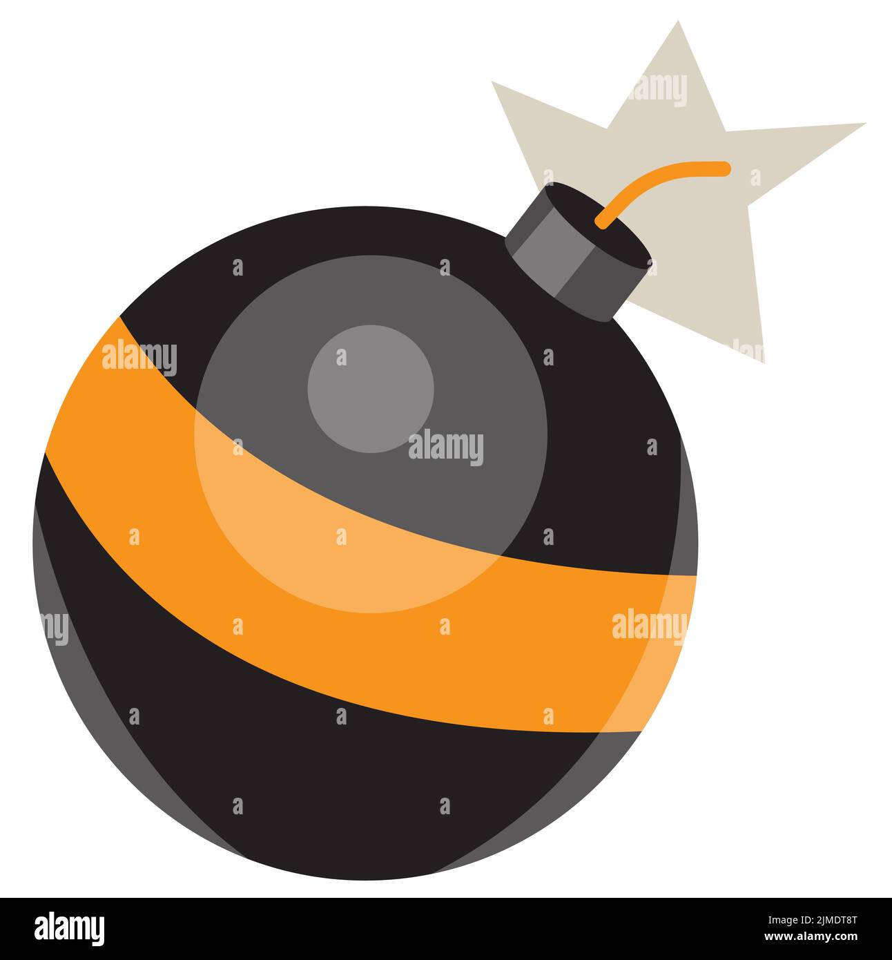 Eine Vektordarstellung einer Bombe mit brennender Sicherung Stock Vektor
