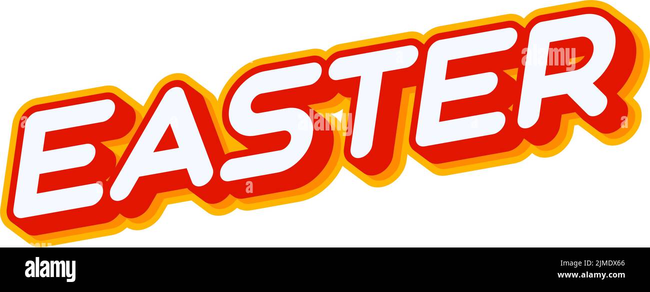 Ostern. Coole Feier. Textbeschriftung isoliert auf weißem farbigem Texteffekt-Designvektor. Text oder Inschriften auf Englisch. Das Moderne und Crea Stock Vektor