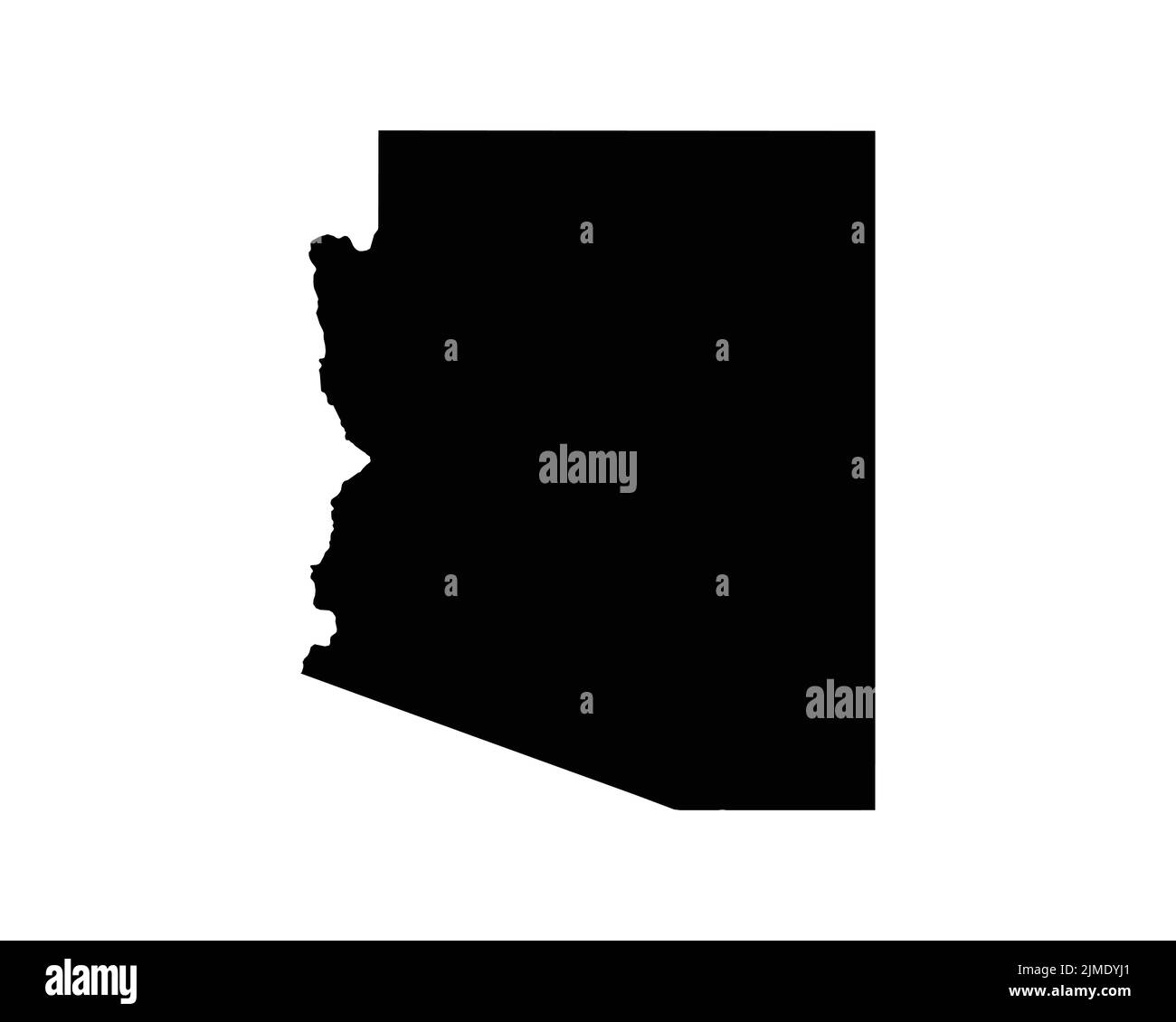 US-Karte von Arizona. AZ USA State Map. Schwarz-Weiß-Arizona Staatsgrenze Grenzlinie Kontur Geographie Territorialform Vektor Illustration EPS Clipar Stock Vektor