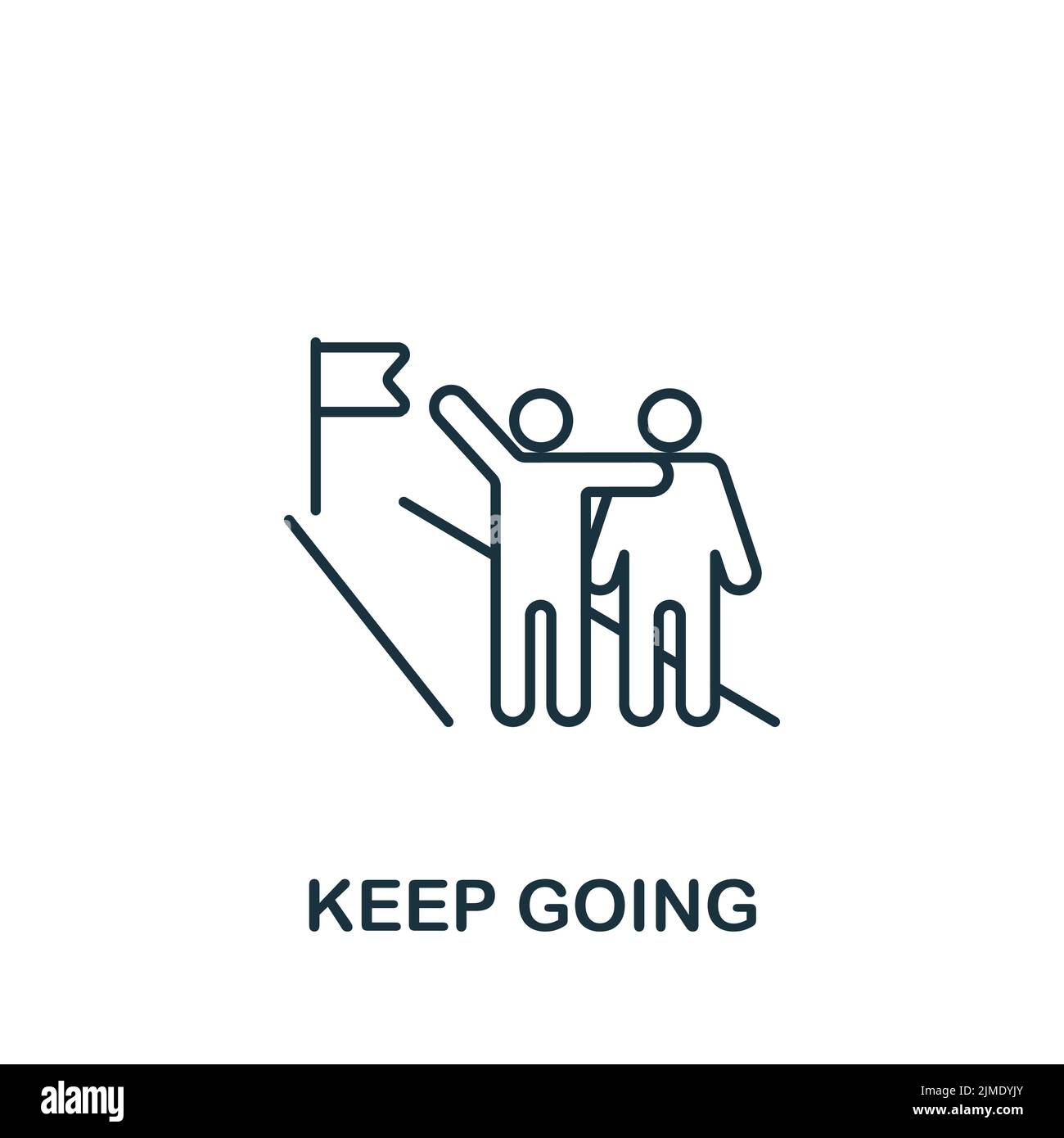 Keep Going Icon. Monochromes einfaches Business-Motivations-Symbol für Vorlagen, Webdesign und Infografiken Stock Vektor