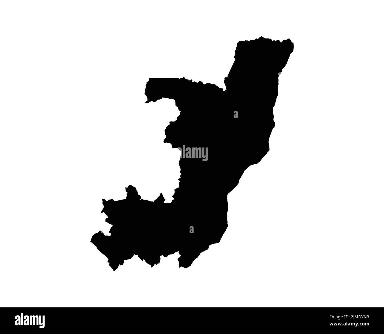 Karte der Republik Kongo. Kongolesische Landkarte. Kongo Brazzaville Black and White National Outline Geographie Grenze Grenzform Territorium EPS Vec Stock Vektor
