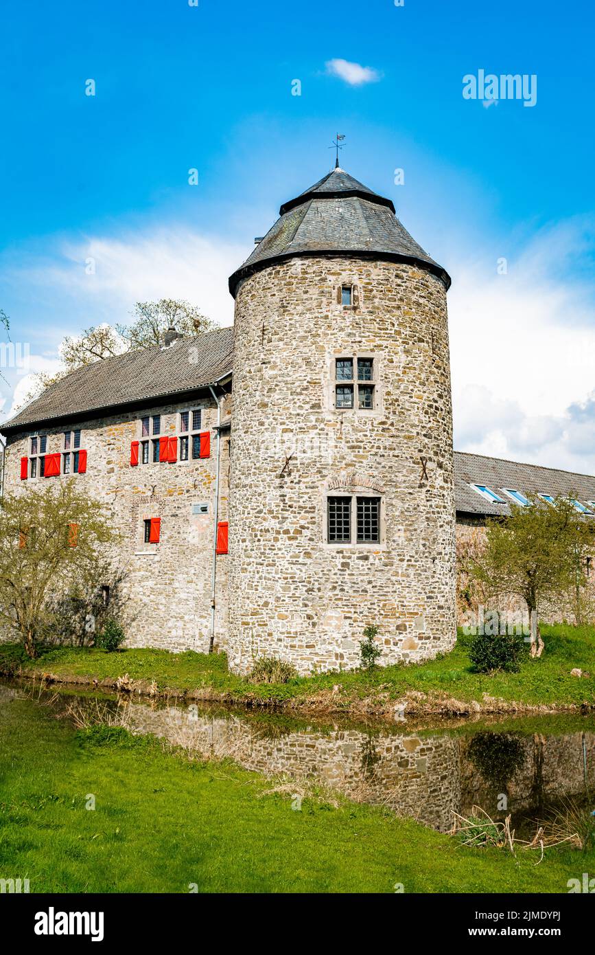 Mittelalterliche Wasserburg Ratingen, in der Nähe von Düsseldorf, Deutschland Stockfoto