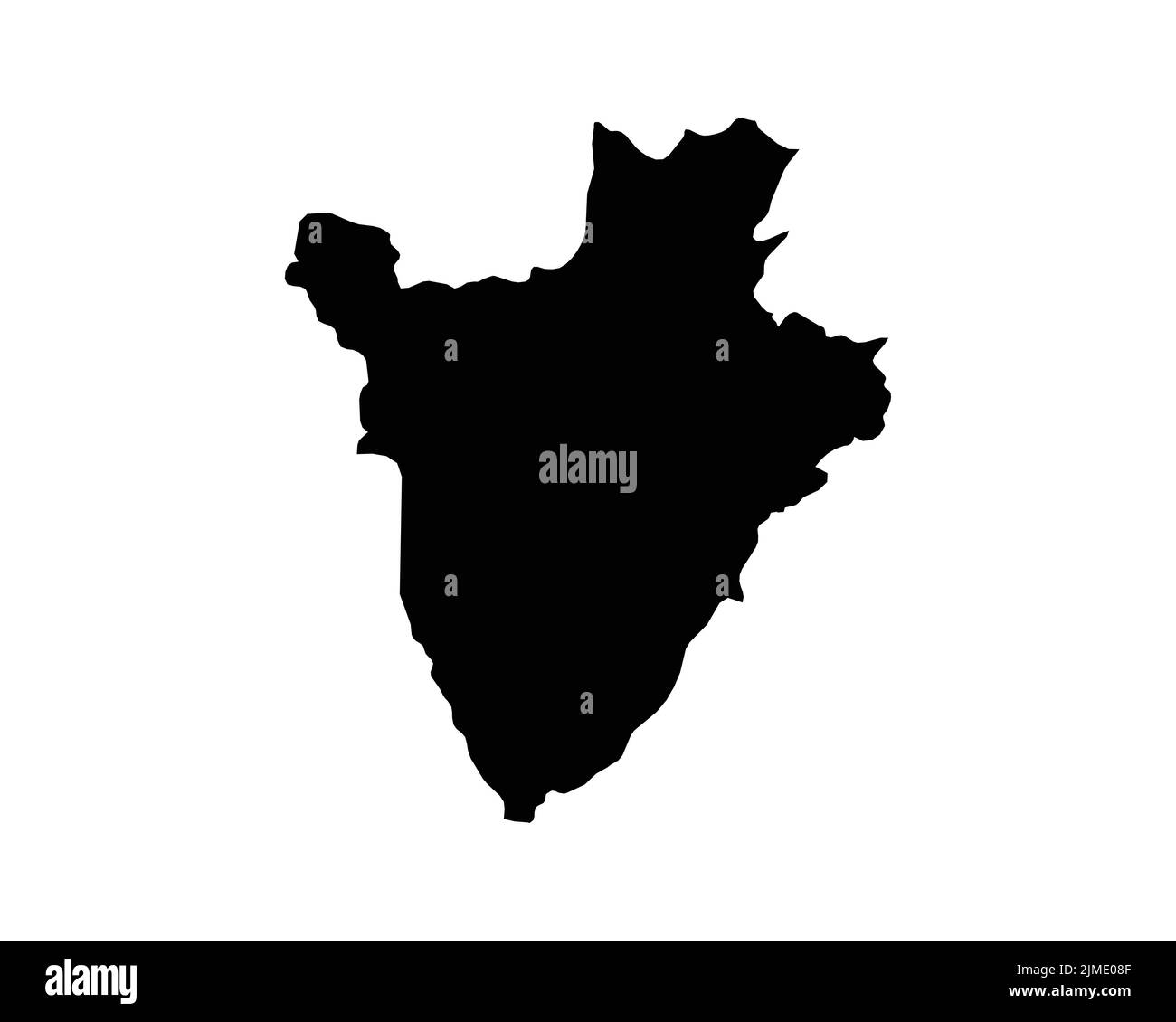 Burundi-Karte. Burundian Country Map. Umurundi Abarundi Black and White National Outline Border Boundary Shape Geography Territory EPS Vector Illustrati Stock Vektor