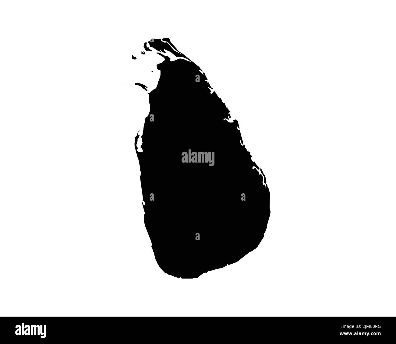 Sri Lanka Karte. Sri-Lankische Landeskarte. Schwarz-Weiß Ceylon National Nation Geography Outline Border Boundary Territory Shape Vector Illustration EP Stock Vektor