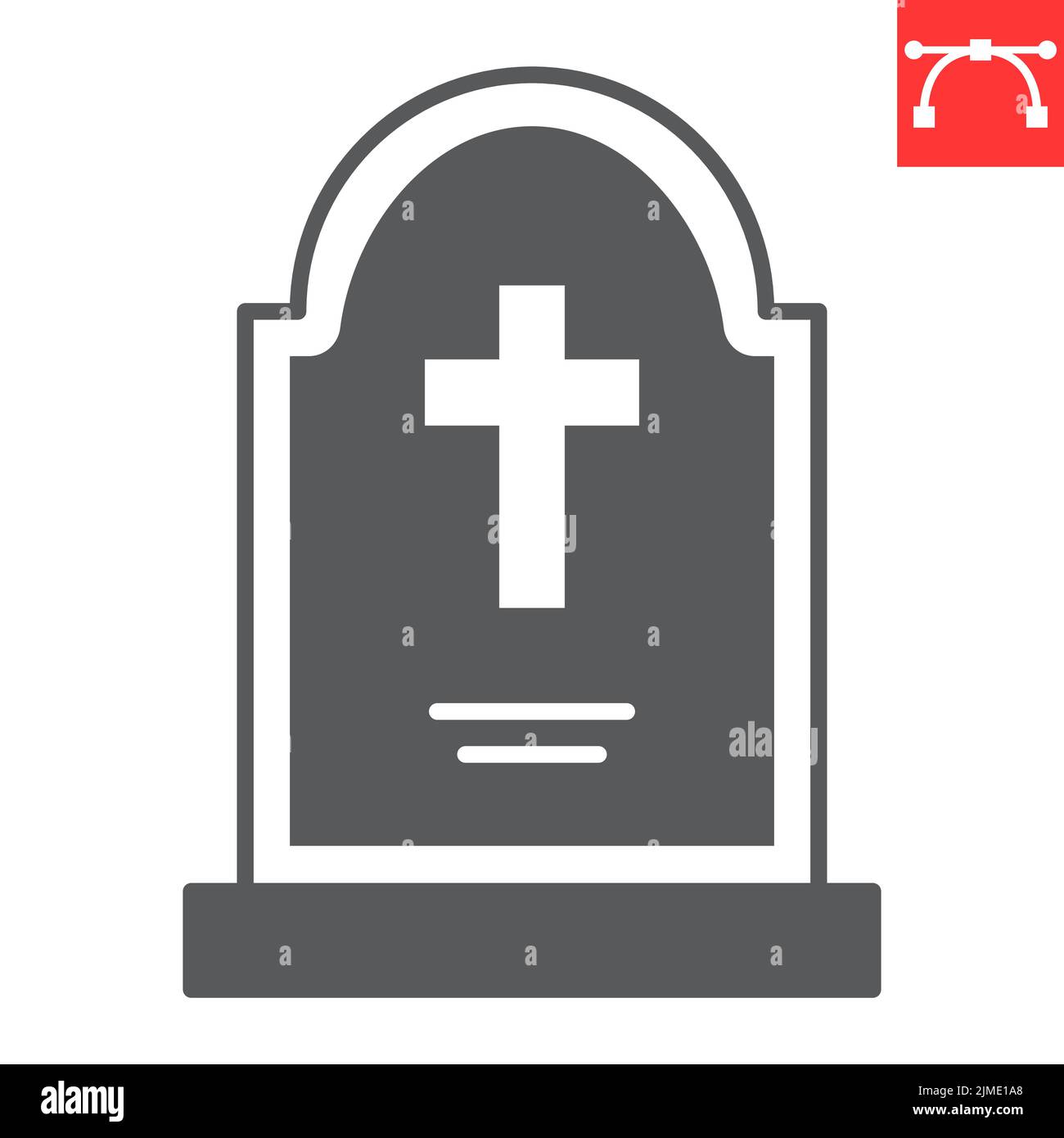 Grabstein Glyphe Symbol, halloween und RIP Grab, Grabstein Vektor-Symbol, Vektorgrafiken, editierbare Strich solid Zeichen, eps 10. Stock Vektor