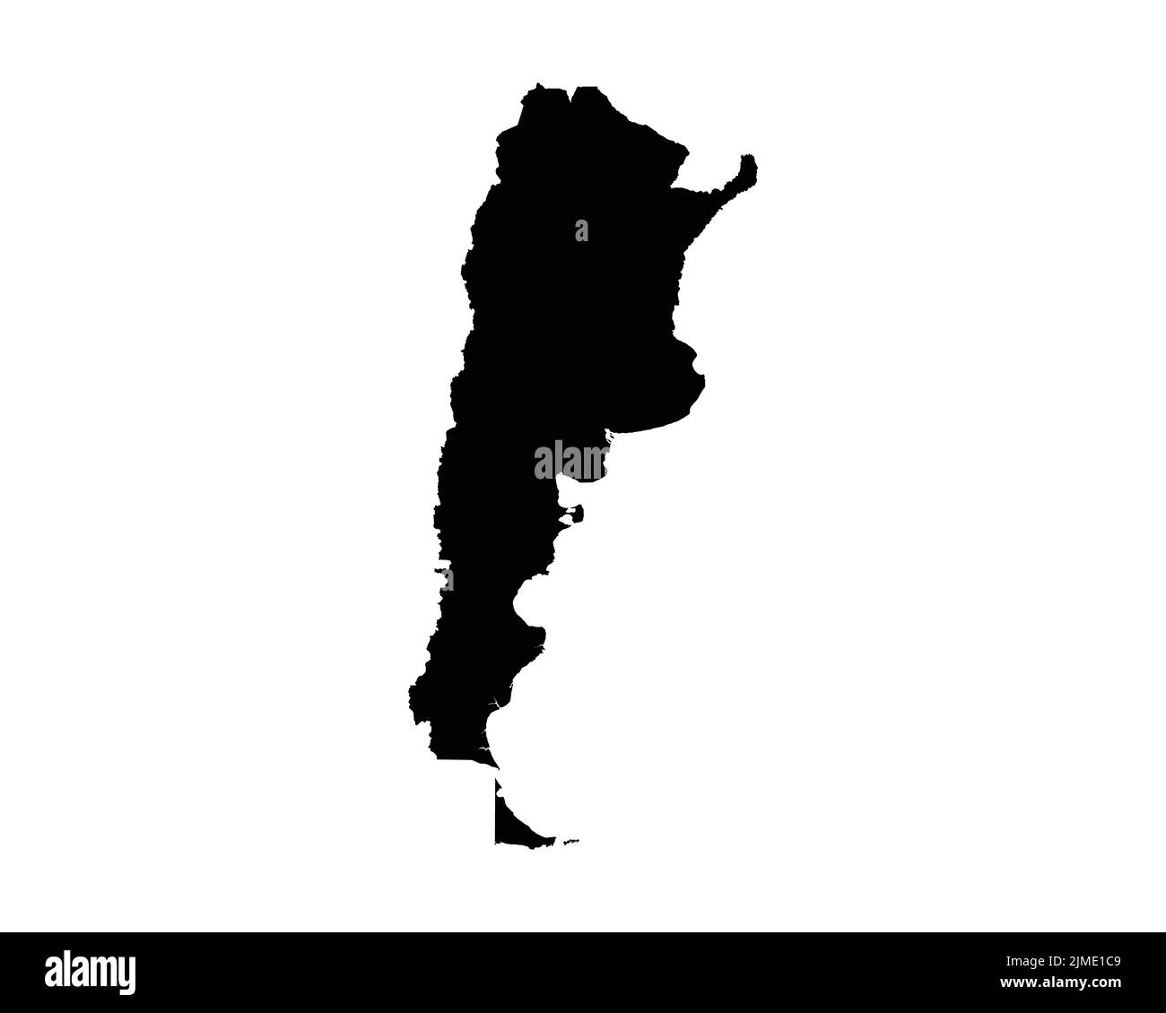 Karte Argentinien. Argentinische Landeskarte. Argentinische Schwarz-Weiß-Landesdarstellung Grenzlinie Grenzform Geographie Territorium EPS Vektor Illustration C Stock Vektor