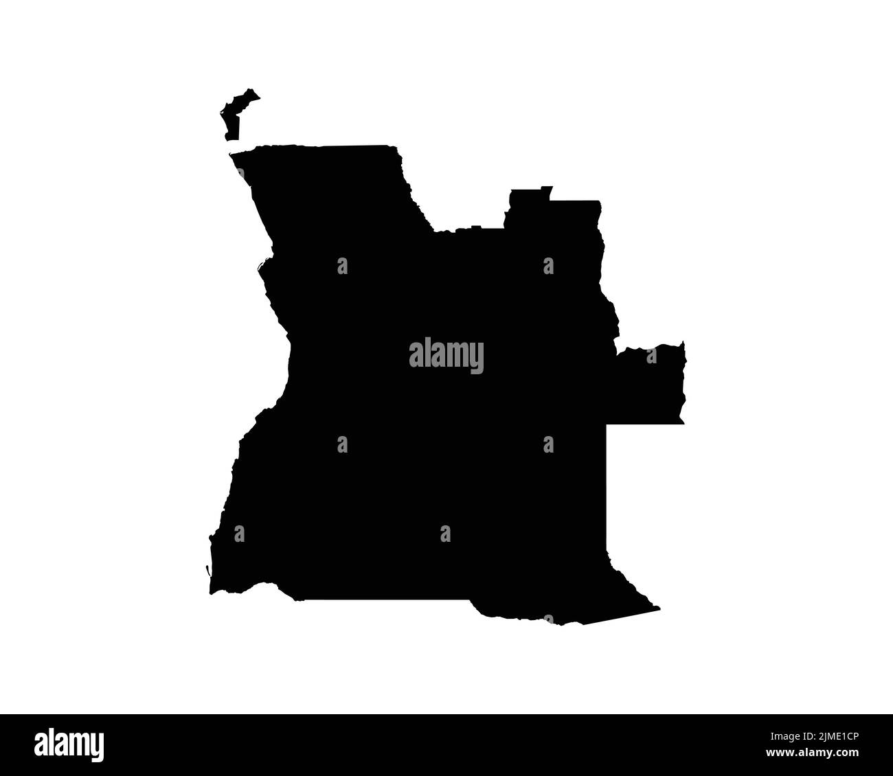 Angola-Karte. Angolanische Landkarte. Schwarz-Weiß nationaler Umriss Grenzform Grenzform Geographie Territorium EPS Vektorgrafik Clipart Stock Vektor