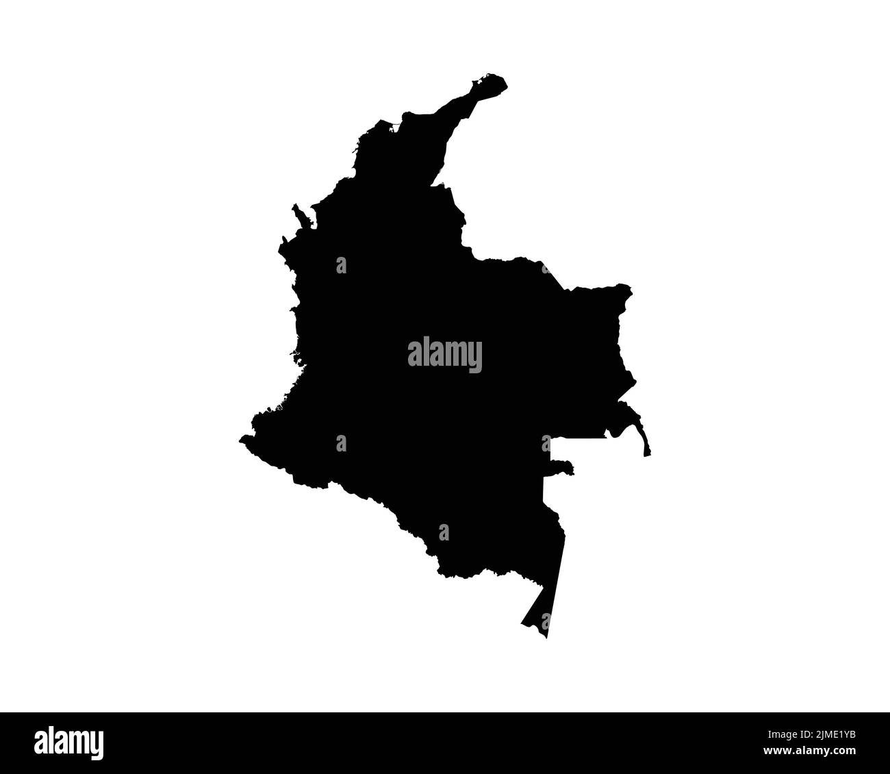 Karte Kolumbien. Kolumbianische Landkarte. Schwarz-Weiß nationaler Umriss Geographie Grenze Grenzform Territorium EPS Vektorgrafik Clipart Stock Vektor