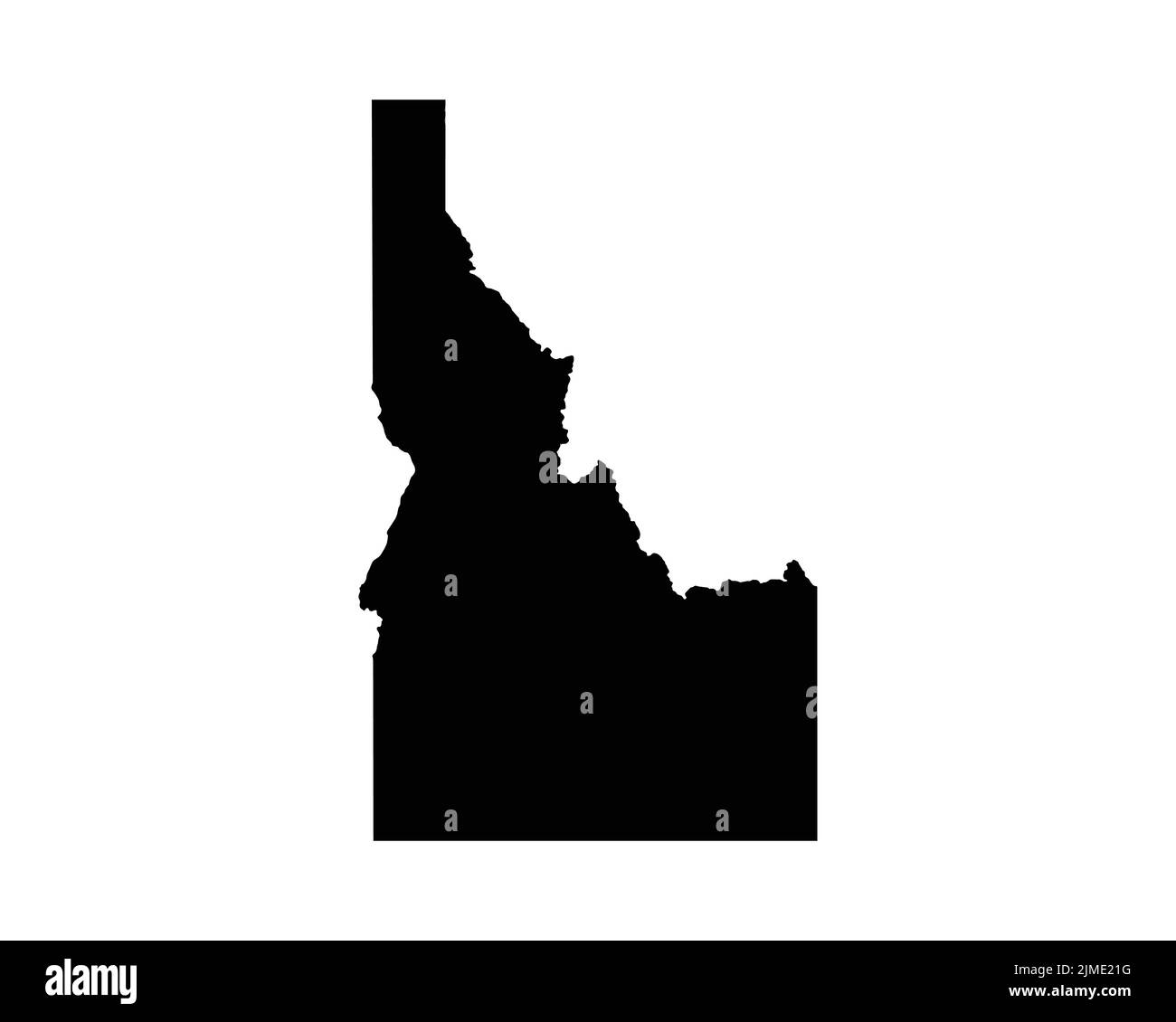 US-Karte von Idaho. ID USA State Map. Schwarz-Weiß Idahoan Staatsgrenze Grenzlinie Umriss Geographie Territorialform Vektor Illustration EPS Clipart Stock Vektor
