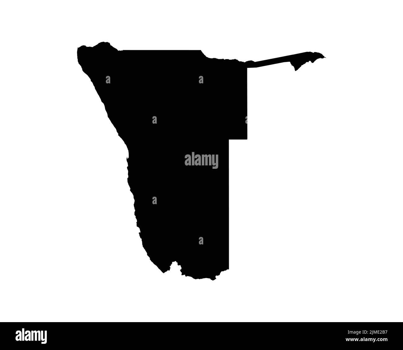 Namibia-Karte. Namibische Landkarte. Schwarz-Weiß National Nation Gliederung Geographie Grenze Grenzform Territorium Vektor Illustration EPS Clipart Stock Vektor