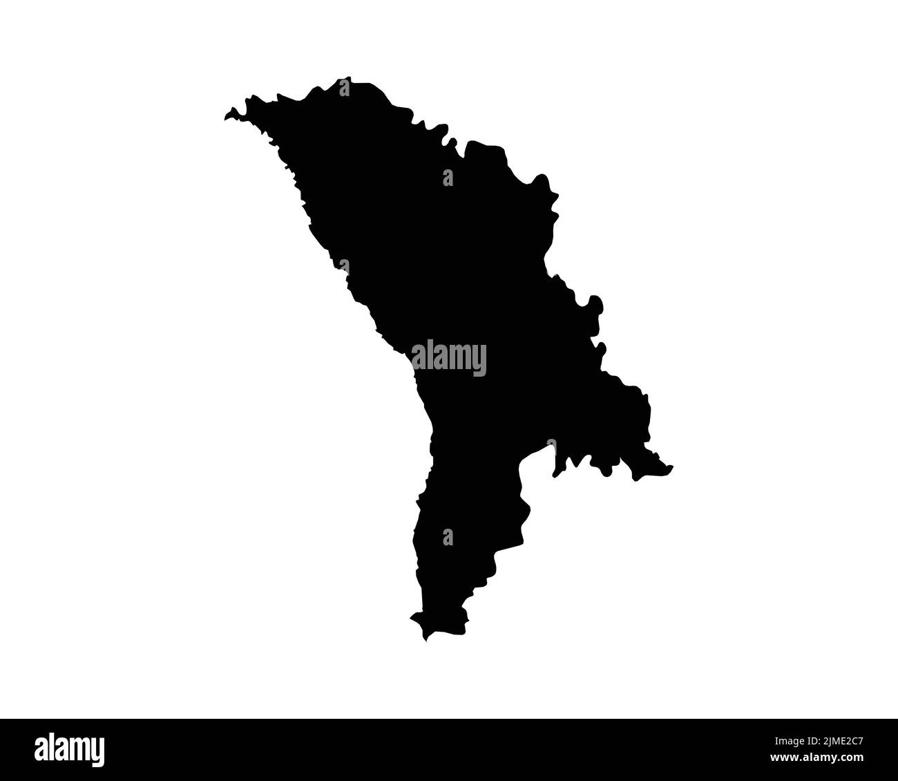 Moldawien-Karte. Moldauische Landkarte. Schwarz-Weiß National Nation Gliederung Geographie Grenze Grenzform Territorium Vektor Illustration EPS Clipart Stock Vektor
