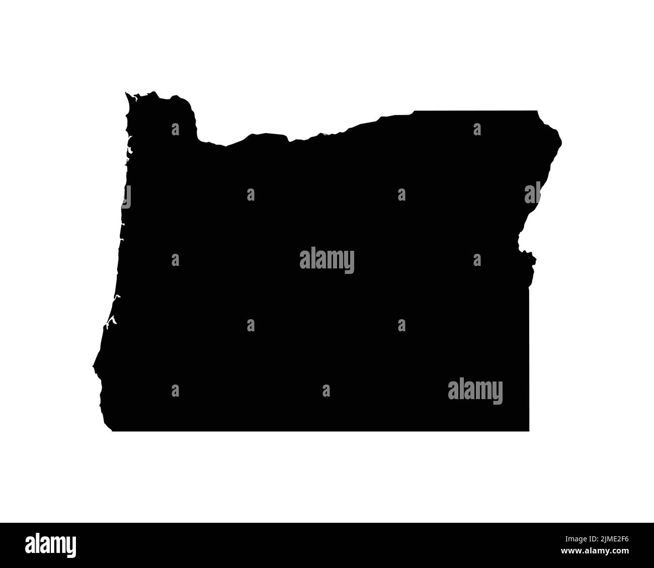 US-Karte von Oregon. ODER USA State Map. Schwarz und Weiß Oregonischer Staatsgrenze Grenzlinie Umriss Geographie Territorialform Vektor Illustration EPS Clipar Stock Vektor