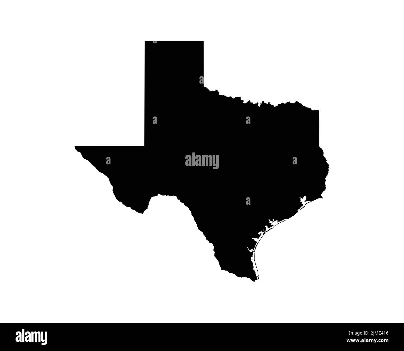 US-Karte von Texas. TX USA State Map. Schwarz-Weiß texanische Staatsgrenze Grenzlinie Kontur Geographie Territorialform Vektor Illustration EPS Clipart Stock Vektor