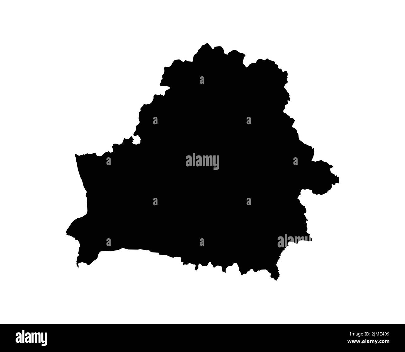 Weißrussland-Karte. Weißrussische Landkarte. Schwarz-Weiß nationaler Umriss Grenze Grenzform Geographie Territorium EPS Vektorgrafik Clipart Stock Vektor