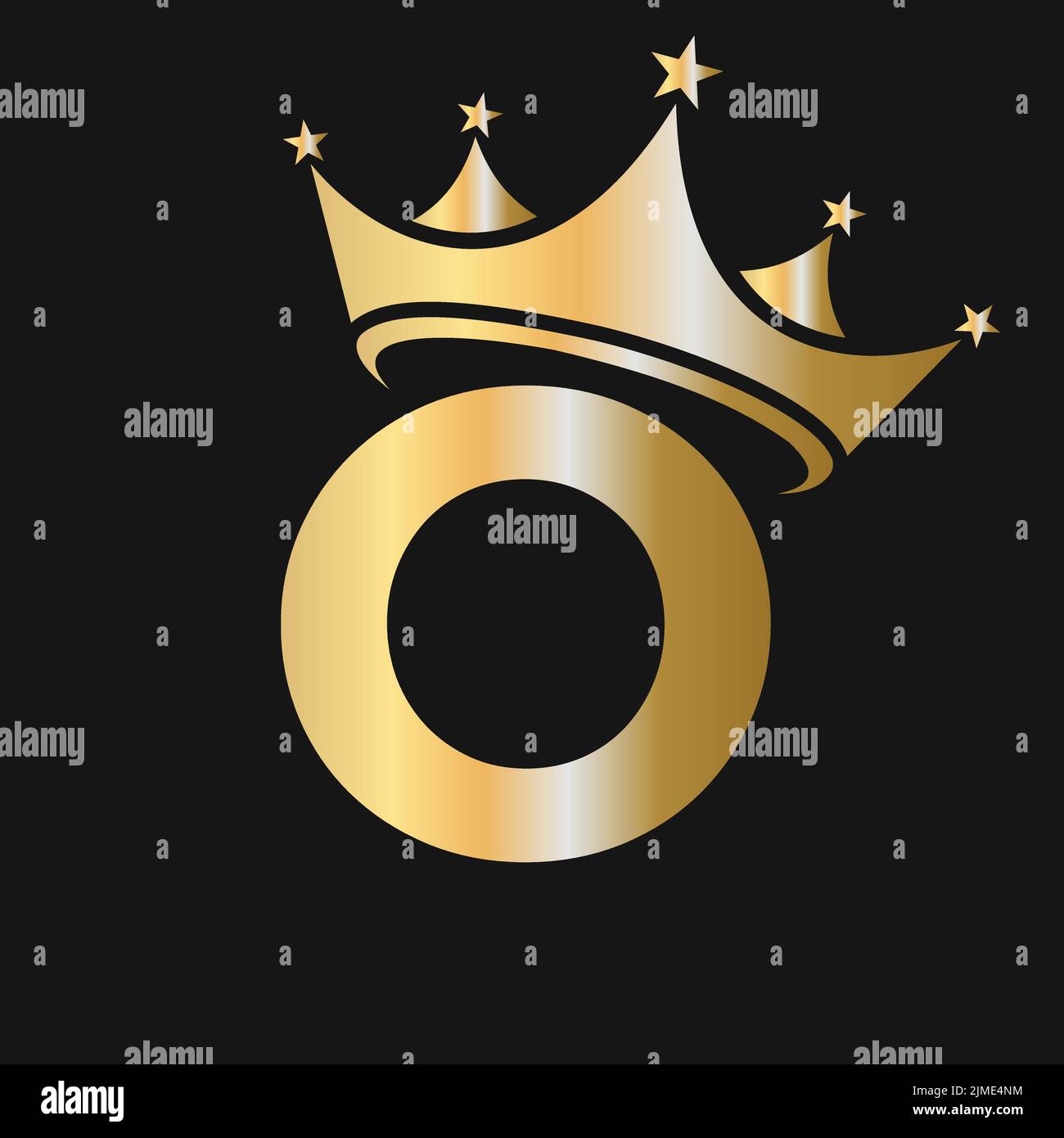 Logo der O-Krone. Krone Logo auf Buchstabe O Vektor-Vorlage für Schönheit, Mode, Stern, elegant, Luxus-Zeichen Stock Vektor