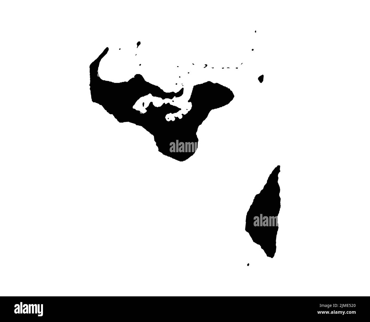 Tonga-Karte. Tongan Country Map. Schwarz-Weiß-Nationalgeographie Umriss Grenze Grenzgebiet Form Vektor Illustration EPS Clipart Stock Vektor