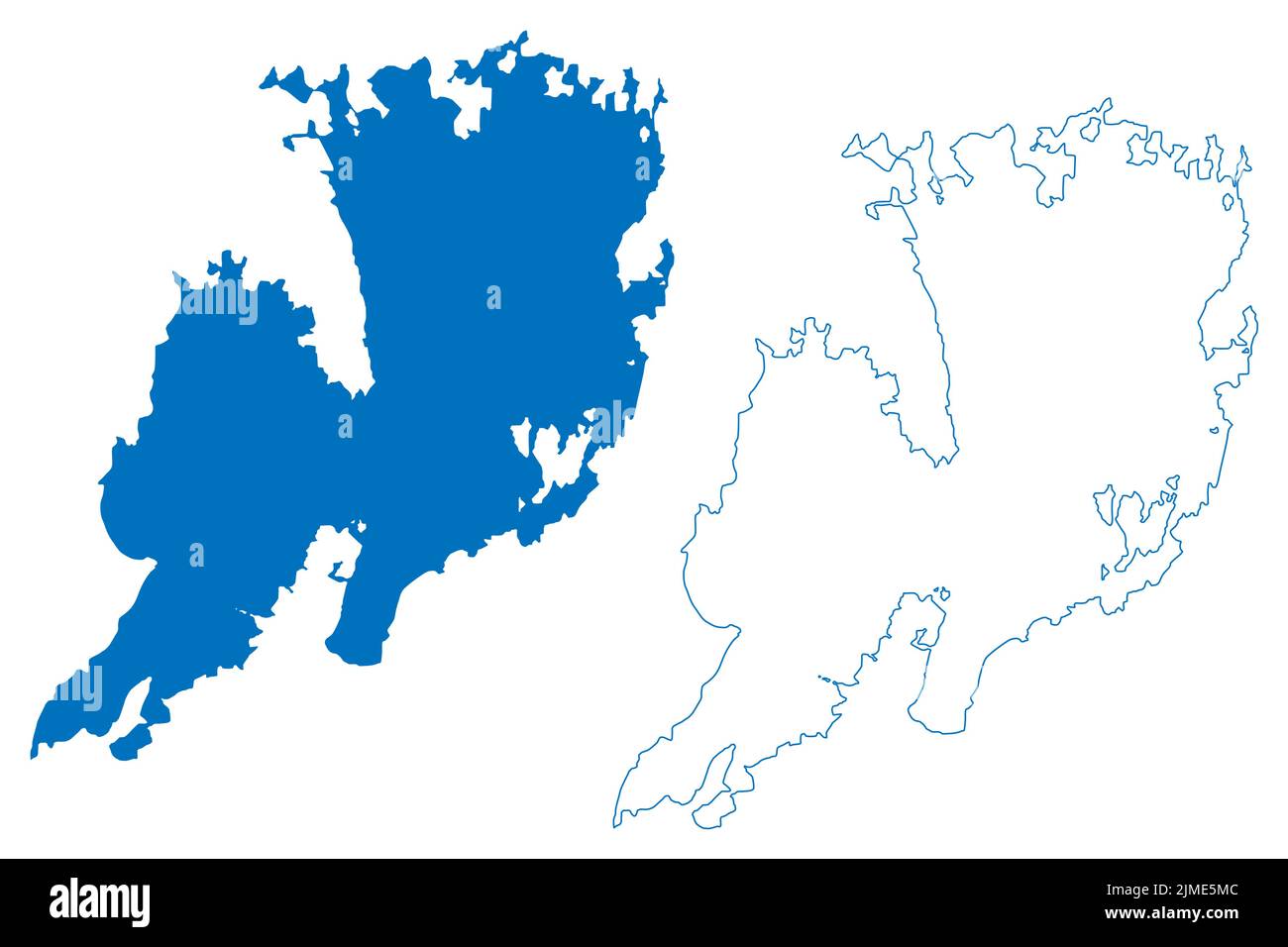 Lake Vanern (Königreich Schweden) Karte Vektorgrafik, Skizze Vänern ...