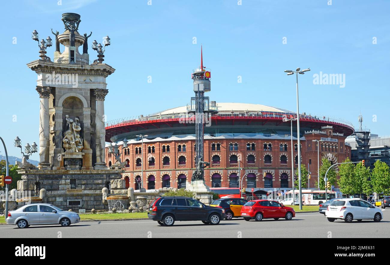 Placa dÂ´Espana, Barcelona, Spanien Stockfoto