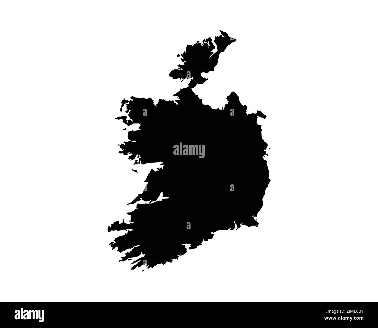 Karte der Republik Irland. Irische Landkarte. Schwarz-Weiß-Irland National Nation Outline Geographie Grenze Grenzform Territorium Vektor Illustration Stock Vektor
