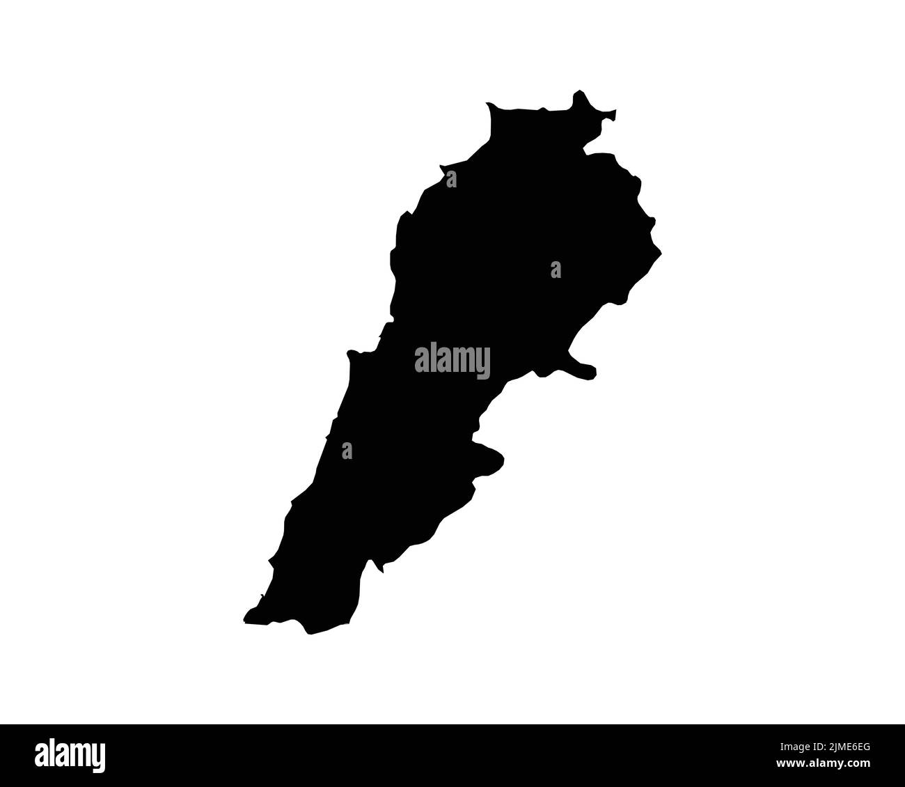 Libanon-Karte. Libanesische Landkarte. Schwarz-Weiß National Nation Gliederung Geographie Grenze Grenzform Territorium Vektor Illustration EPS Clipart Stock Vektor
