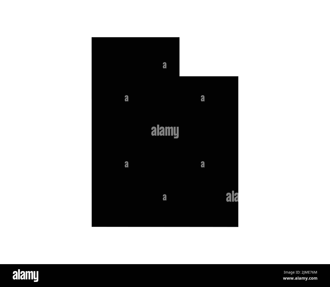 US-Karte von Utah. UT USA State Map. Schwarz-Weiß Utahan Utahn Staatsgrenze Grenzlinie Umriss Geographie Territorialform Vektor Illustration EPS Clipa Stock Vektor