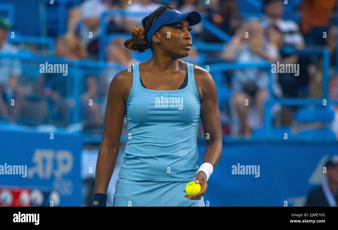 Die Venus Williams während des Citi Open Tennisturniers in Washington DC Stockfoto