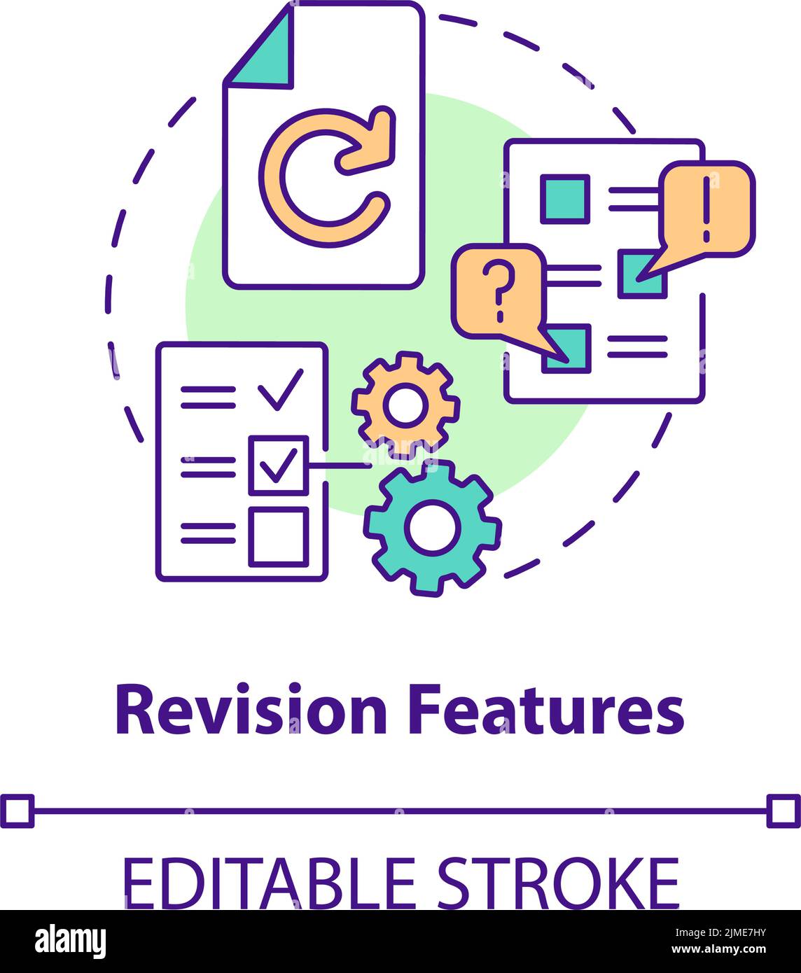 Symbol für das Konzept der Revisionsfunktionen Stock Vektor