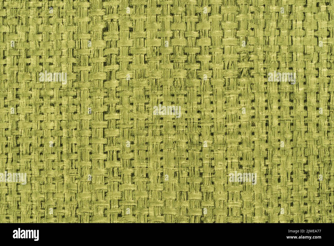 Hessischer Sacktuch Leinwand gewebte Textur Muster Hintergrund in hellgrün oder blaugrün Farbe Stockfoto