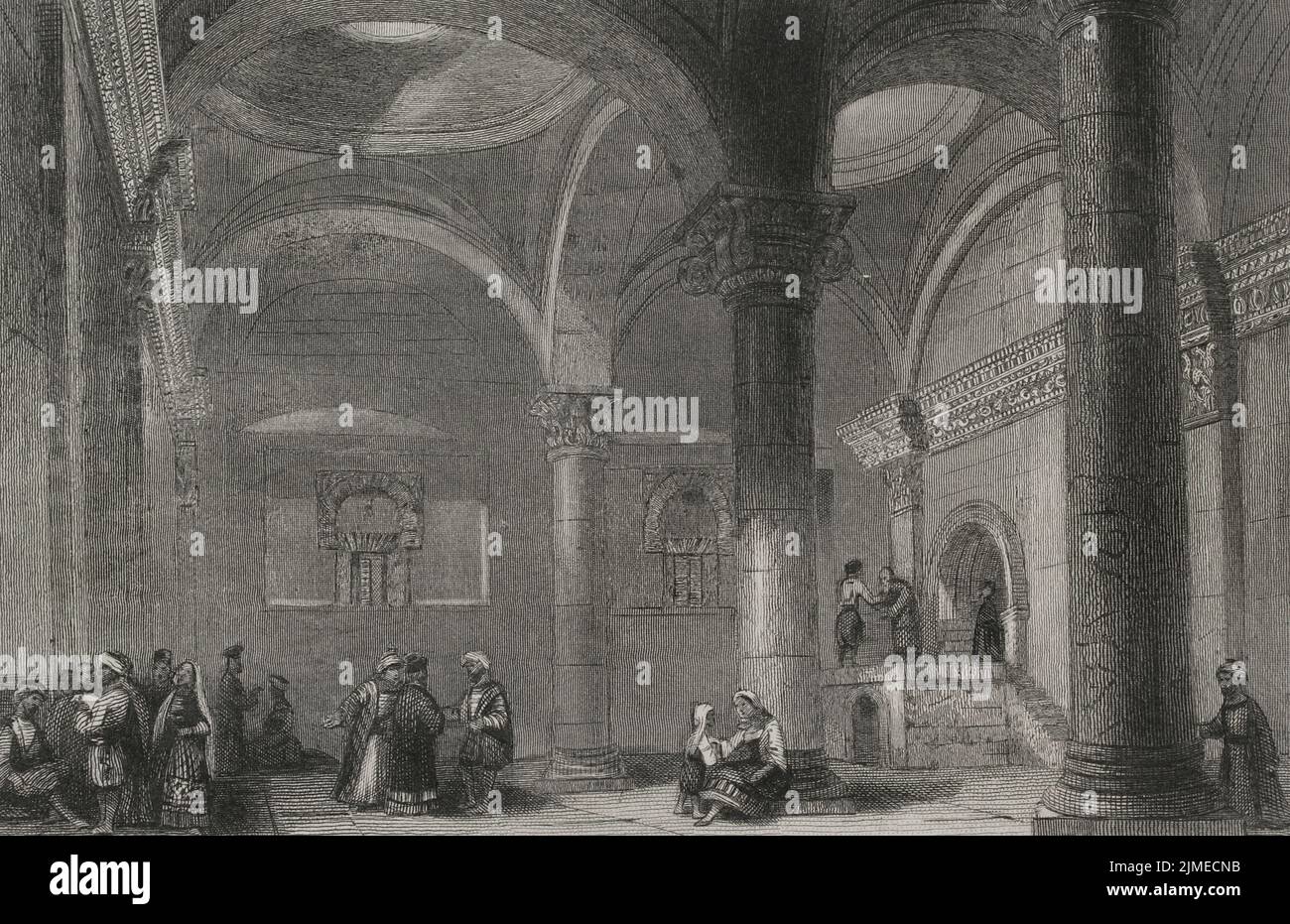 Geschichte Israels. Jerusalem. Das Innere des Goldenen Tores, der älteste Eingang zu den Mauern der Altstadt. Gravur. Universal History (Historia Universal) von César Cantú. Band III, 1855. Stockfoto