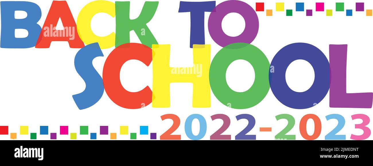 Back to School Buntes Logo 2022 - 2023 Stock Vektor