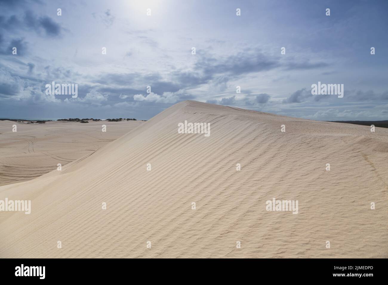 Schönes Bild von Sanddünen und blauem Himmel in Lanceline, Westaustralien Stockfoto