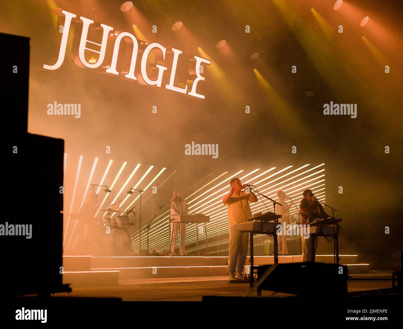 Oxfordshire, Großbritannien. 5. August 2022. Dschungel-Schlagzeile am zweiten Tag des Wilderness Festivals, Cornbury Park, Oxfordshire. Kredit: Andrew Walmsley/Alamy Live Nachrichten Stockfoto