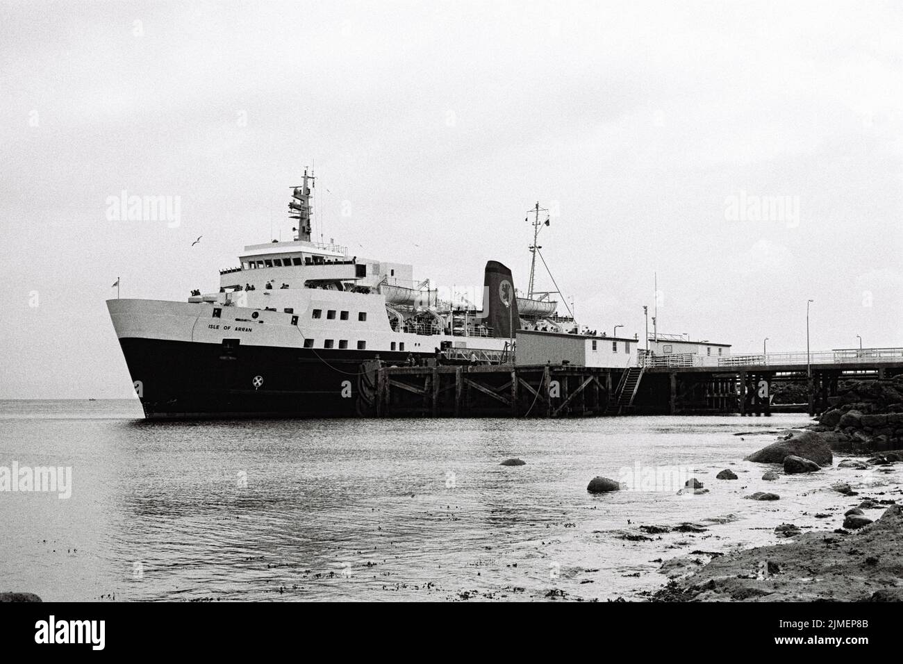 Isle of Arran, Caledonian McBrayne Ferry. Brodick Pier Isle of Arran, 1990 Stockfoto