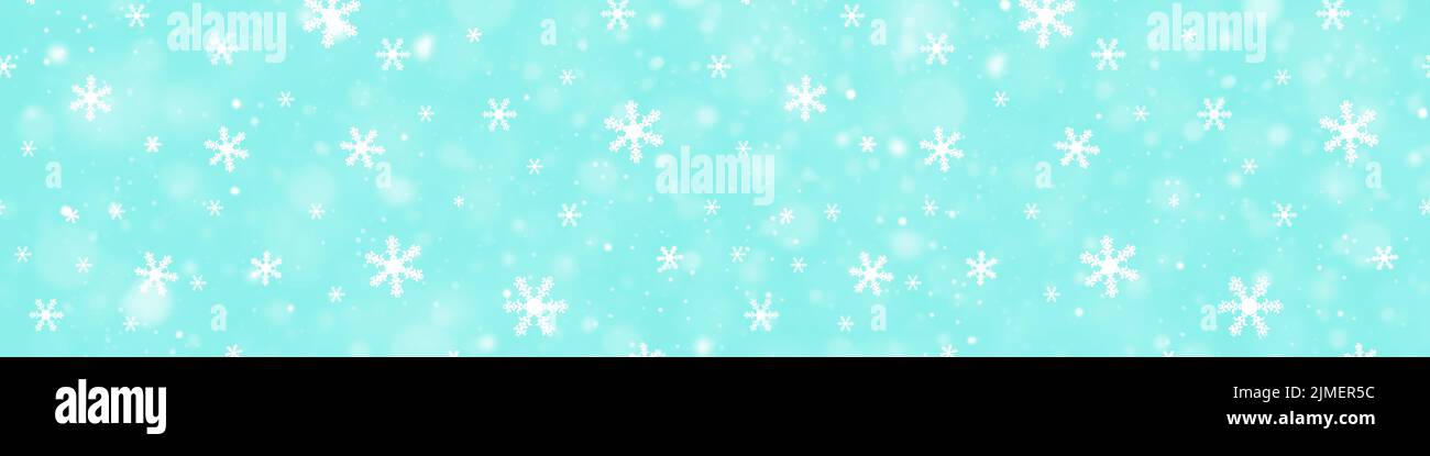 Rand mit Schneeflocken. Schöne weihnachten Hintergrund. Stockfoto
