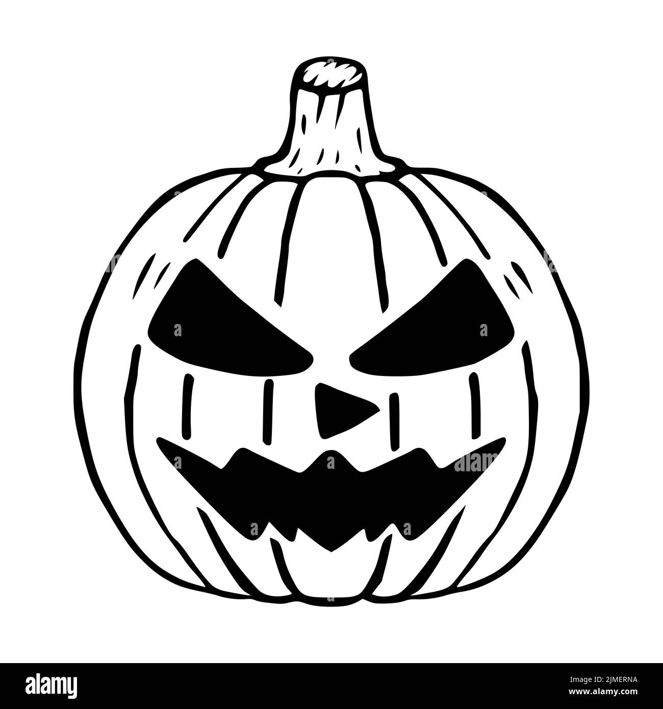 Mad Jack O Laterne Glyphe Icon, halloween Kürbis isoliert Stockfoto