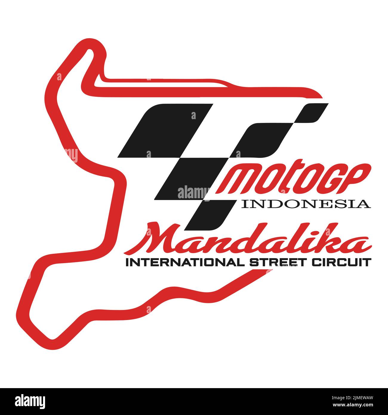 Mandalika International Street Circuit Logo-Design. Für verschiedene Zwecke mit Vektor-Dateien Stock Vektor