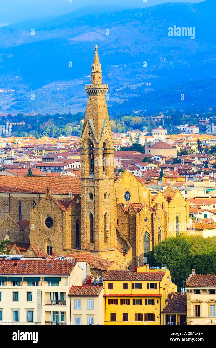 Santa Croce Luftaufnahme, Florenz, Italien Stockfoto