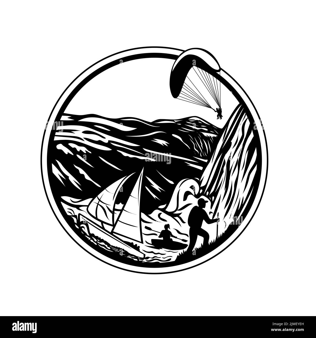 Norwegisches kajakfahren Schwarzweiß-Stockfotos und -bilder - Alamy