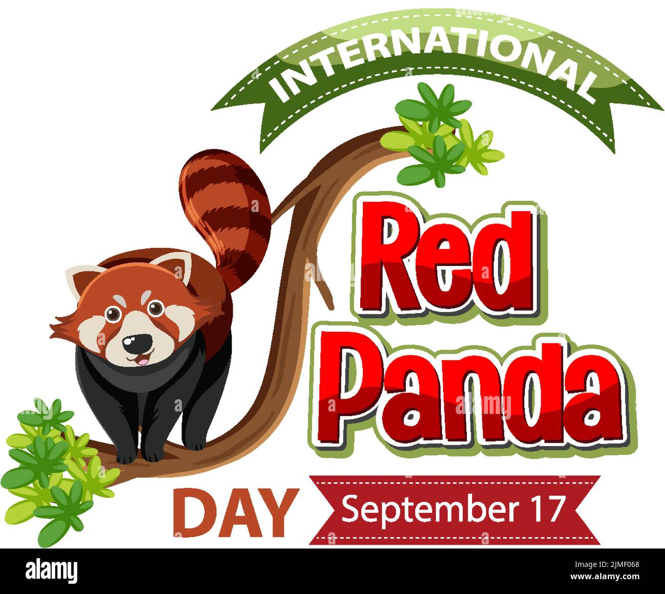 Internationaler Tag des Roten Pandas am 17. September Illustration Stock Vektor