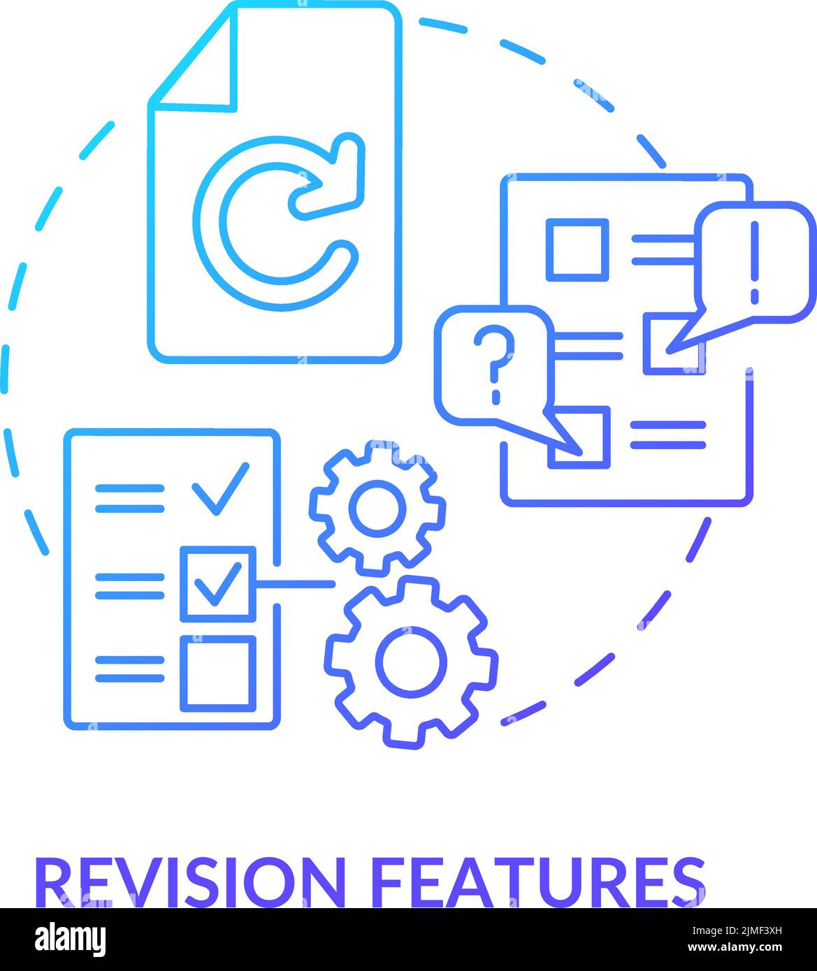 Die Version verfügt über ein blaues Gradientenkonzept-Symbol Stock Vektor