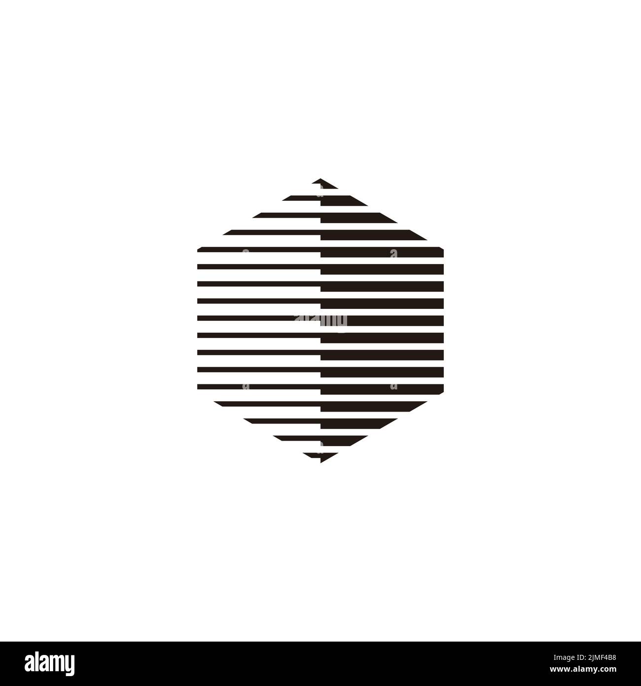 Box Streifen Silhouette Schatten 3D flach Logo Vektor Stock Vektor