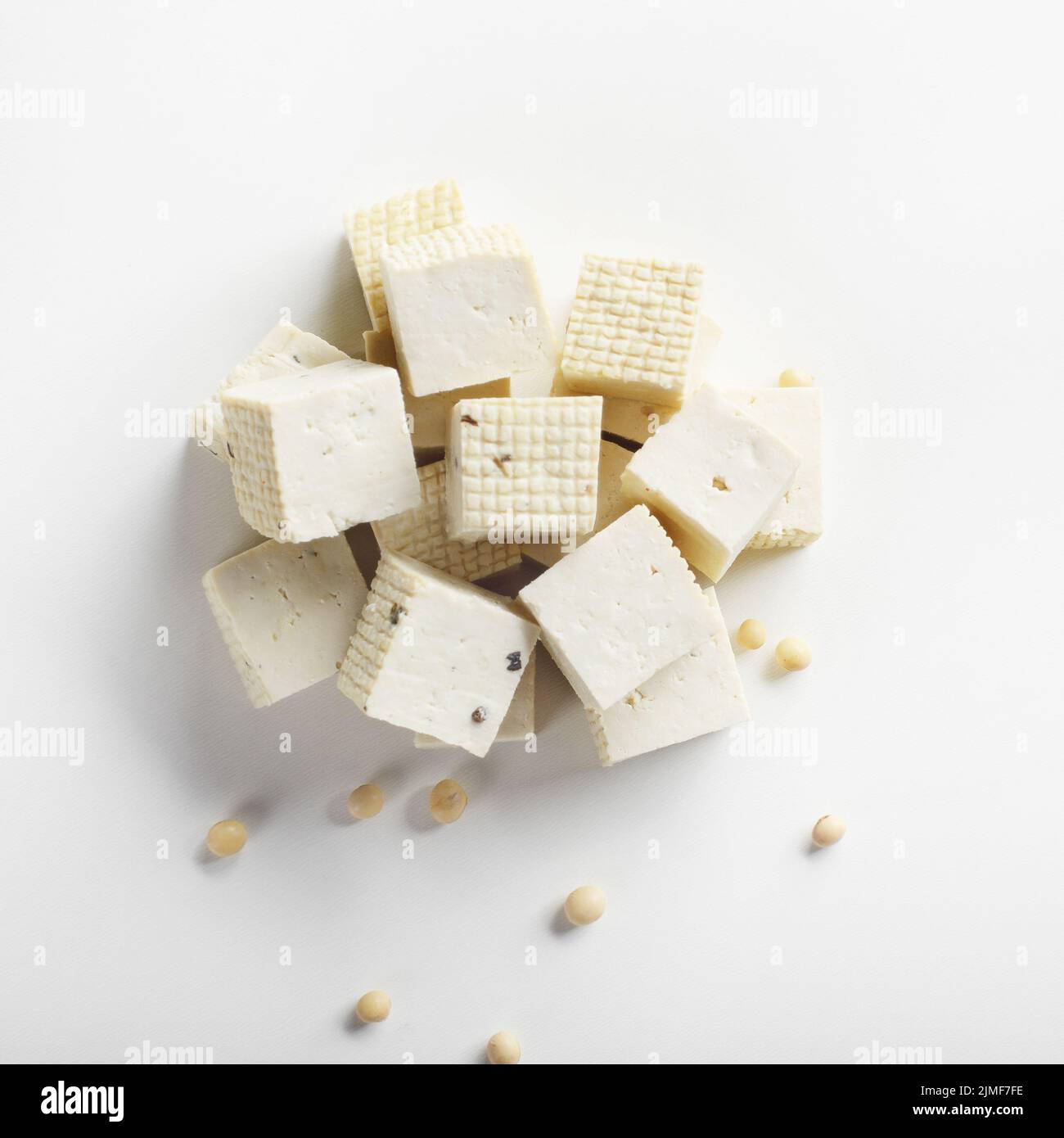 Soja Tofu Tofu auf weißem Hintergrund nicht aus Milch alternative Ersatz für Käse Stockfoto